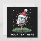 Gepersonaliseerde Golf Ball Kerstboom Kerstmuts Kaart (Voorkant)