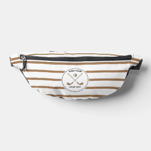 Gepersonaliseerde Golf Club Golfer Bruin Gestreept Heuptasje