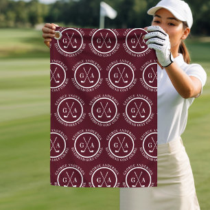Gepersonaliseerde Golf Club Monogram Gift Golfhanddoek