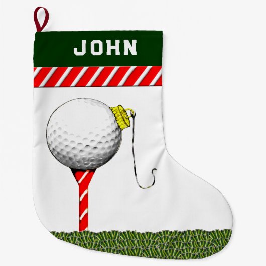 Gepersonaliseerde Golf Kerstcadeaus Grote Kerstsok (Voorkant)