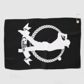 Gepersonaliseerde Golf Swing Mannen Golfhanddoek (Horizontaal)