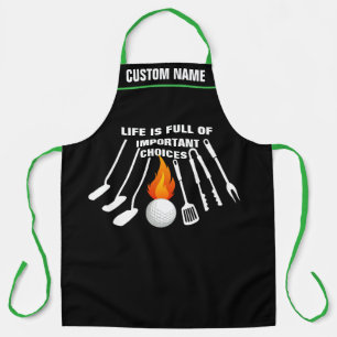 Gepersonaliseerde Golf Thema Griller BBQ Schort
