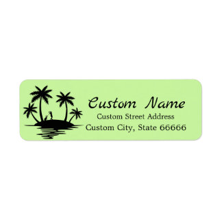Gepersonaliseerde Golf Theme Palm Tree Retouradres Etiket