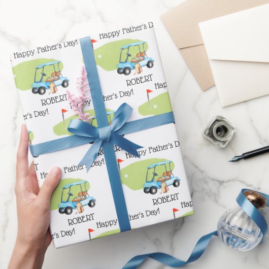 Gepersonaliseerde Golf Vaderdag Naam Cadeaupapier (Geschenken)