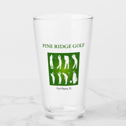 Gepersonaliseerde golfbaan Glas Tumbler (Voorkant)