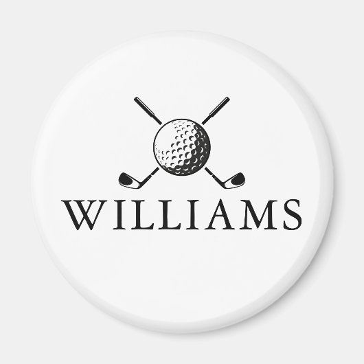 Gepersonaliseerde golfbal en -clubs magneet (Voorkant)