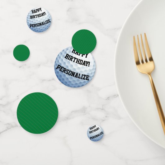 Gepersonaliseerde golfbal Happy Birthday Confetti (Groep)