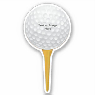 Gepersonaliseerde golfbal op houten T - shirts Sti Sticker
