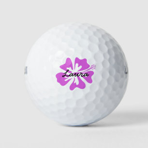 Gepersonaliseerde golfballen met roze Hawaiiaanse