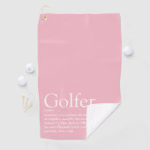 Gepersonaliseerde golfer definitie roze golfhanddoek (Insitu)