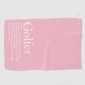Gepersonaliseerde golfer definitie roze golfhanddoek (Horizontaal)