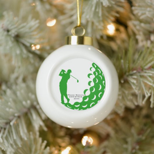 Gepersonaliseerde Golfer Naam Golf Kerst Ornament (Boom)