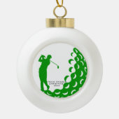Gepersonaliseerde Golfer Naam Golf Kerst Ornament (Voorkant)