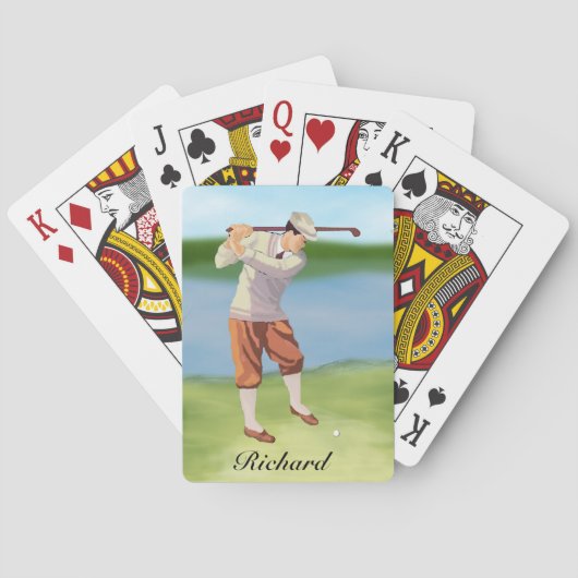 Gepersonaliseerde  Golfer van de Riverbank Pokerkaarten (Achterkant)