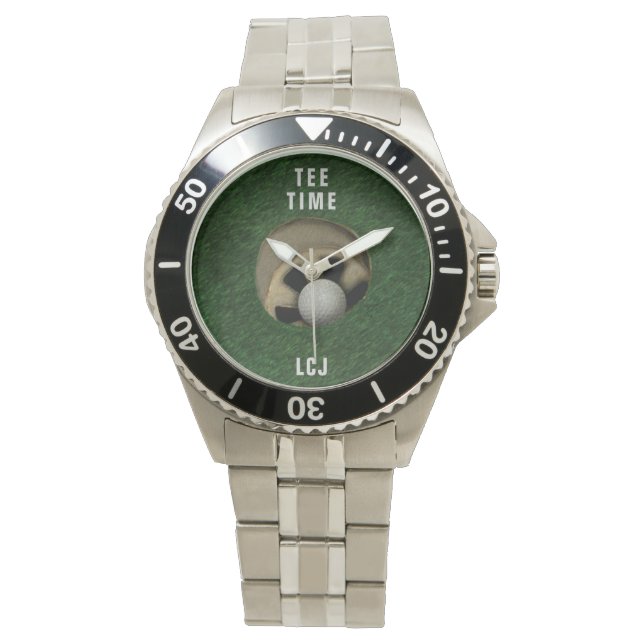Gepersonaliseerde golfgeschenken horloge (Voorkant)