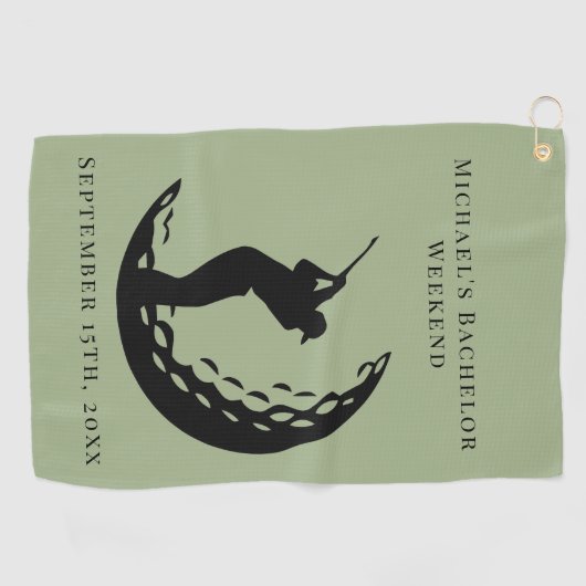 Gepersonaliseerde golfhanddoek | Vrijgezellengolfw (Horizontaal)