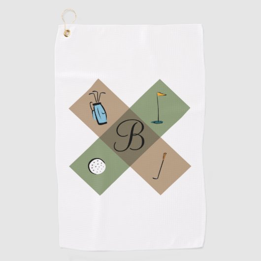 Gepersonaliseerde Golfing Logo Golfhanddoek (Voorkant)