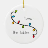 Gepersonaliseerde golfkar Kerstverlichting krans Keramisch Ornament (Achterkant)