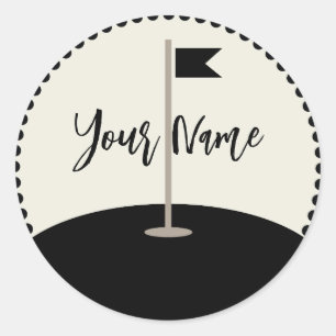 Gepersonaliseerde Golfnaam Ronde Sticker