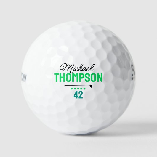 Gepersonaliseerde GolfPlayer's Naam Monogram met l Golfballen (Voorkant)