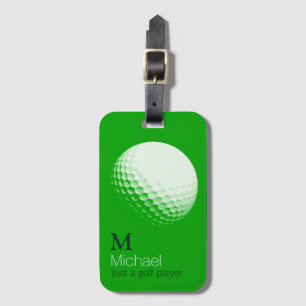 Gepersonaliseerde golfspeler naam groen bagagelabel
