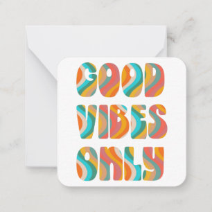 Gepersonaliseerde Good Vibes Note Kaart Notitiekaartje