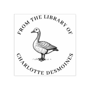 Gepersonaliseerde Goose Book Stamp Custom Ex Libri Rubberstempel
