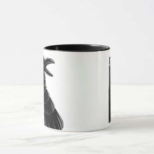 Gepersonaliseerde Gothic Mam, Raven & Skull 2 zijd Mok (Midden)