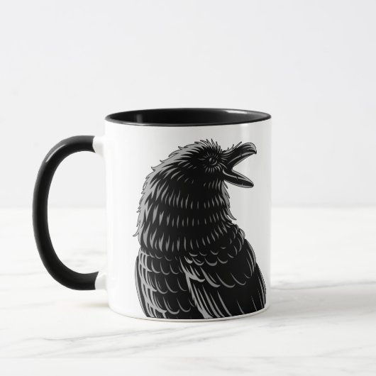 Gepersonaliseerde Gothic Mam, Raven & Skull 2 zijd Mok (Links)