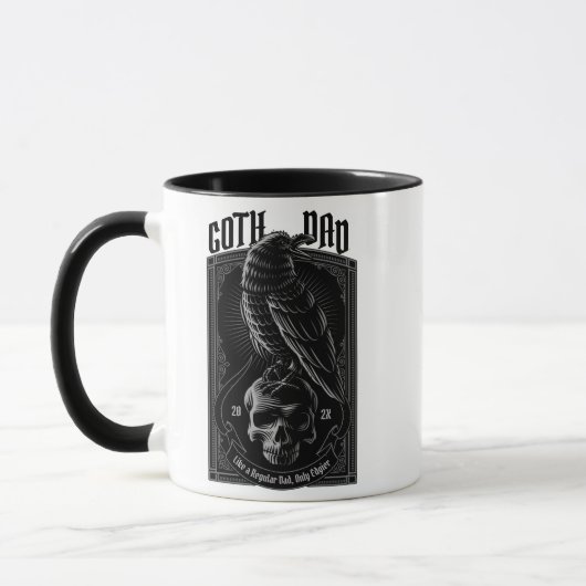 Gepersonaliseerde Gothic Pap, Raven & Skull Mok (Links)