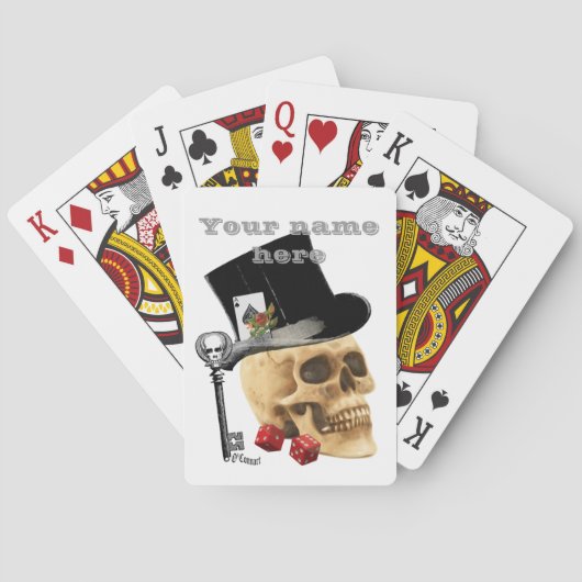 Gepersonaliseerde gothische skull pokerkaarten (Achterkant)