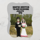 GEPERSONALISEERDE GOTHISCHE WEDINGINVITATIES KAART (Voorkant / Achterkant)