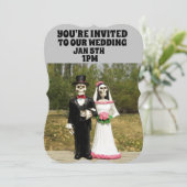 GEPERSONALISEERDE GOTHISCHE WEDINGINVITATIES KAART (Staand voorkant)