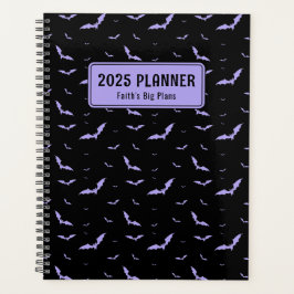 Gepersonaliseerde Gotische Paarse & Zwarte Vleermu Planner