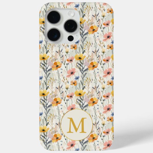 Gepersonaliseerde gouache weide bloemen patroon Case-Mate iPhone case (Achterkant)