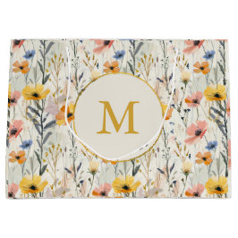 Gepersonaliseerde gouache weide bloemen patroon groot cadeauzakje