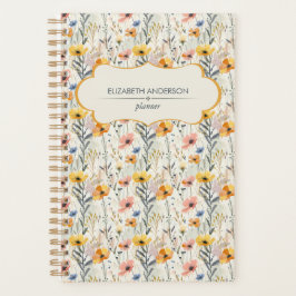 Gepersonaliseerde gouache weide bloemen patroon planner