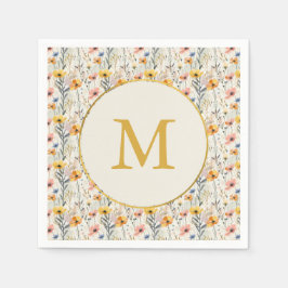 Gepersonaliseerde gouache weide bloemen patroon servet