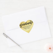 Gepersonaliseerde Goud en Zwart 2018 Hart Afstuder Hart Sticker (Envelop)