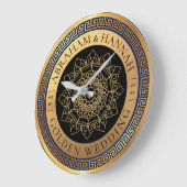 Gepersonaliseerde gouden 50 jaar bruiloft grote klok (Hoek)