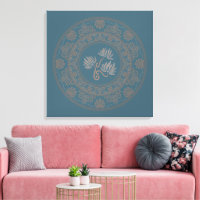 Gepersonaliseerde Gouden Blauwgroen Rococo Lotus D