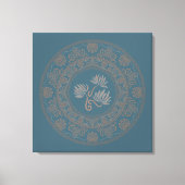 Gepersonaliseerde Gouden Blauwgroen Rococo Lotus D Canvas Afdruk (Voorkant)