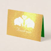 Gepersonaliseerde gouden bruiloft olifanten Dank u Folie Kaarten (Voorkant)