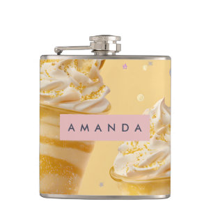 Gepersonaliseerde Gouden Caramel Swirl Milkshake Heupfles