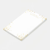 Gepersonaliseerde gouden Confetti Stippen Post-it® Notes (Schuin)
