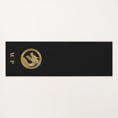 Gepersonaliseerde gouden draak-monogram- yogamat (Achterkant (horizontaal))