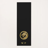 Gepersonaliseerde gouden draak-monogram- yogamat (Achterkant)