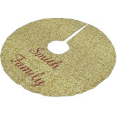 Gepersonaliseerde Gouden Glitter Kerstboom Rok (Gekanteld)