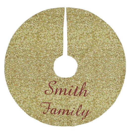 Gepersonaliseerde Gouden Glitter Kerstboom Rok (Voorkant)