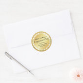 Gepersonaliseerde gouden glitter Verloving dank u Ronde Sticker (Envelop)